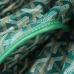 Pre Owned Goyard Anju Green Canvas Leather GM Shoulder Bag