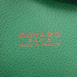 Pre Owned Goyard Anju Green Canvas Leather GM Shoulder Bag