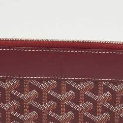 Pre Owned Goyard Burgundy Goyardine Coated Canvas Matignon GM Wallet