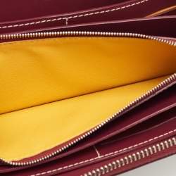 Pre Owned Goyard Burgundy Goyardine Coated Canvas Matignon GM Wallet