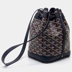 Pre Owned Goyard Black Brown Coated Canvas Petit Flor