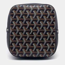 Pre Owned Goyard Black Brown Coated Canvas Petit Flor