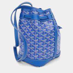 Pre Owned Goyard Blue Coated Canvas Petit Flor