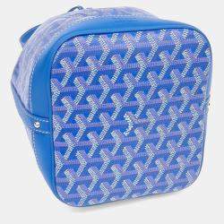 Pre Owned Goyard Blue Coated Canvas Petit Flor