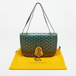 Pre Owned Goyard Green Goyardine Coated Canvas and Leather 223 Bag