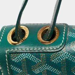 Pre Owned Goyard Green Goyardine Coated Canvas and Leather 223 Bag