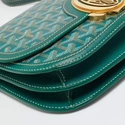 Pre Owned Goyard Green Goyardine Coated Canvas and Leather 223 Bag