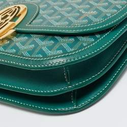 Pre Owned Goyard Green Goyardine Coated Canvas and Leather 223 Bag