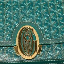 Pre Owned Goyard Green Goyardine Coated Canvas and Leather 223 Bag