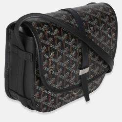 Pre Owned Goyard Black Goyardine Canvas Belvedere PM