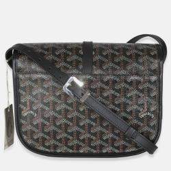 Pre Owned Goyard Black Goyardine Canvas Belvedere PM