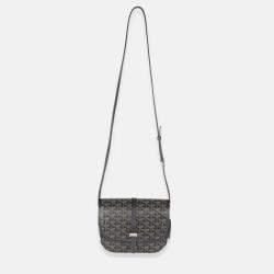 Pre Owned Goyard Black Goyardine Canvas Belvedere PM