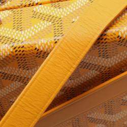 Pre Owned Goyard Minaudiere Trunk Shoulder Bag Coated Canvas And Leather Yellow Multicolor