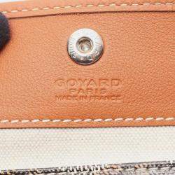 Pre Owned Goyard Ange Mini Hulo Tote Bag Pvc-Coated Canvas And Leather Black Brown White
