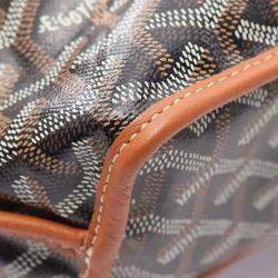 Pre Owned Goyard Ange Mini Hulo Tote Bag Pvc-Coated Canvas And Leather Black Brown White