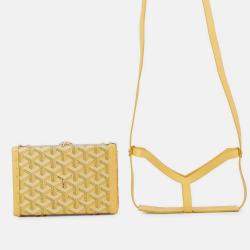 Pre Owned Goyard Menodiaire Trunk Shoulder Bag Gold/Yellow Pvc Leather