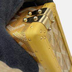 Pre Owned Goyard Menodiaire Trunk Shoulder Bag Gold/Yellow Pvc Leather
