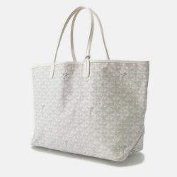 Pre Owned Goyard Saint Louis White Pvc Leather Size Pm