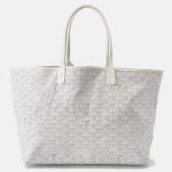 Pre Owned Goyard Saint Louis White Pvc Leather Size Pm