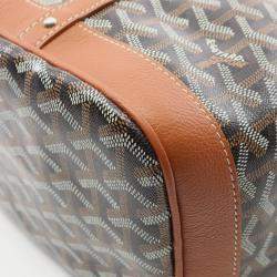 Pre Owned Goyard Petit Flo Black/Brown Coated Canvas Leather. Shoulder Bag