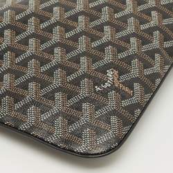 Pre Owned Goyard Black Goyardine Coated Canvas MM Senat Pouch