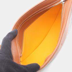 Pre Owned Goyard Hirondelle Shoulder Bag In Leather And Coated Canvas  Brown/Black