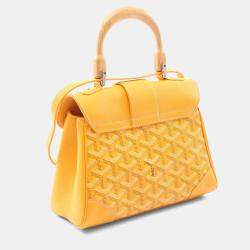Pre Owned Goyard Saigon Yellow Coated Canvas Leather Mini Handbag
