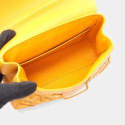 Pre Owned Goyard Saigon Yellow Coated Canvas Leather Mini Handbag