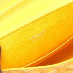 Pre Owned Goyard Saigon Yellow Coated Canvas Leather Mini Handbag