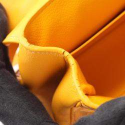 Pre Owned Goyard Saigon Yellow Coated Canvas Leather Mini Handbag