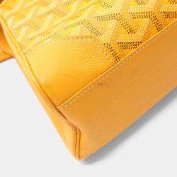 Pre Owned Goyard Saigon Yellow Coated Canvas Leather Mini Handbag