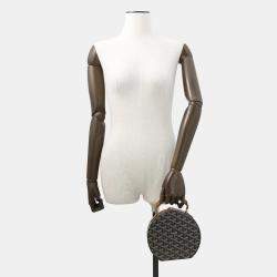 Pre Owned Goyard Hat Box And Alto Trunk Bag Black/Natural Goyardine Canvas Cervon Calf Leather
