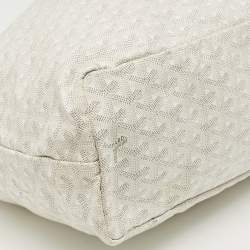 Pre Owned Goyard White Goyardine Coated Canvas and Leather Saint Louis PM Tote