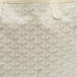 Pre Owned Goyard White Goyardine Coated Canvas and Leather Saint Louis PM Tote