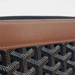 Pre Owned Goyard Black Brown PVC Matignon long wallet