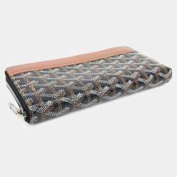 Pre Owned Goyard Black Brown PVC Matignon long wallet