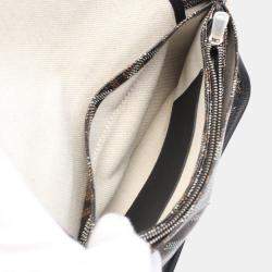 Pre Owned Goyard Plumet Pouch Wallet Shoulder Bag In Coated Canvas And Leather Black