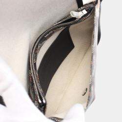 Pre Owned Goyard Plumet Pouch Wallet Shoulder Bag In Coated Canvas And Leather Black