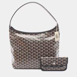 Pre Owned Goyard Boheme Hobo Shoulder Bag Coated Canvas And Leather Black Brown