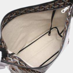 Pre Owned Goyard Boheme Hobo Shoulder Bag Coated Canvas And Leather Black Brown