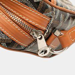 Pre Owned Goyard Cap Vert Pm Shoulder Bag In Brown And Black Leather