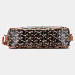 Pre Owned Goyard Cap Vert Pm Shoulder Bag In Brown And Black Leather