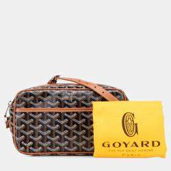 Pre Owned Goyard Cap Vert Pm Shoulder Bag In Brown And Black Leather