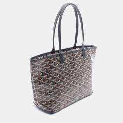 Pre Owned Goyard Artois Mm Tote Bag Coated Canvas And Leather Black Brown White