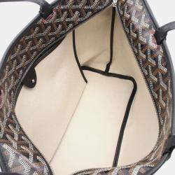 Pre Owned Goyard Artois Mm Tote Bag Coated Canvas And Leather Black Brown White
