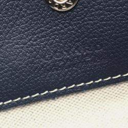 Pre Owned Goyard Saint Louis Pm Tote Bag Coated Canvas And Leather Navy Multicolor