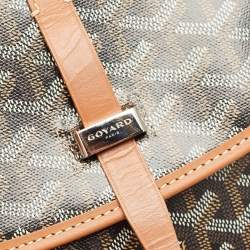 Pre Owned Goyard Brown Goyardine Coated Canvas and Leather Belvedere ll PM Bag