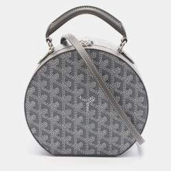 مملوكة مسبقًا Goyard Hat Box Alto Trunk Gray White Canvas Leather Shoulder Bag