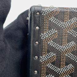Pre Owned Goyard Shoulder Bag Minodiaire Trunk Leather Black