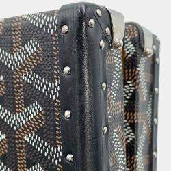 Pre Owned Goyard Shoulder Bag Minodiaire Trunk Leather Black